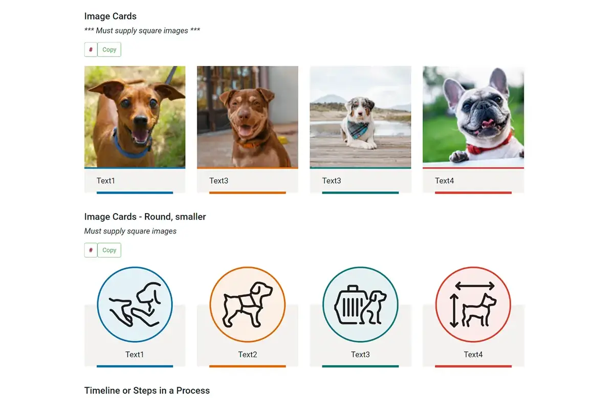 A UI kit containing components used to develop online MBA courses.